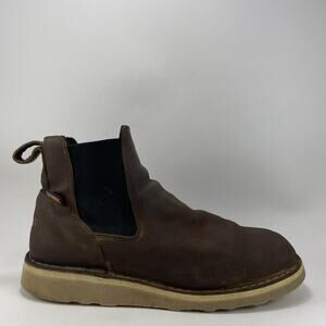 Danner Bull Run Chelsea 6" Wedge Boots Mens Size 12 Pull on Brown Leather